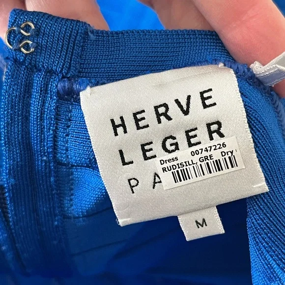 Herve Leger Royal Sarai Blue Mini Dress - Picture 6 of 6